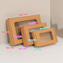 10个棕色窗口纸礼品盒、快递包装盒、包装材料、包装盒、礼品盒、瓦楞纸盒、快递盒、包装盒、飞机盒、瓦楞纸盒、邮政盒 - 棕色 - 查看 4