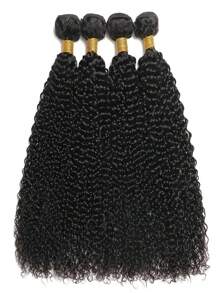 Ciuffetti di capelli ricci veri brasiliani, capelli umani ricci vergini grezzi Remy, 1/3/4 ciuffetti, colore naturale, ciuffetti di capelli ricci umani