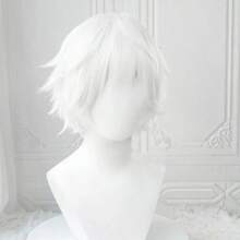 Pelucas cortas y esponjosas de cabello sintético resistente al calor para cosplay del personaje Kaneki Ken de anime, para juego de roles y fiestas
