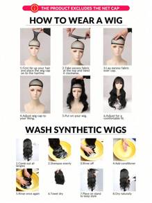 Gorro peluca de 20 pulgadas para mujeres, peluca con gorra de béisbol ondulado con extensiones de cabello sintético rizado y ajustable - Negro - Ver 7