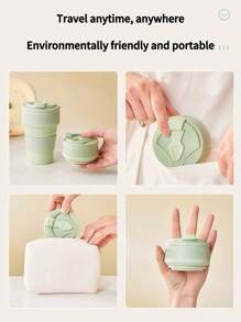 Silicone Foldable Travel Cup, Portable Retractable Collapsible High Heat Resistant Outdoor Rinsing Cup Home Bathroom Decor Summer - Multicolor - View 3