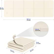 Esterilla de yoga plegable Readaeer para viajes, de 6 mm de grosor con bolsa de transporte, esterilla de ejercicio antideslizante de TPE para Pilates de 72" L x 24" A x 0.24 pulgadas - Negro - Ver 9