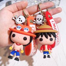 One Piece Straw Hat Kid Keychain Cartoon Cute Backpack Pendant Keybag Hanger Car Keychain Gift For Friends And Lovers - Multicolor - View 1