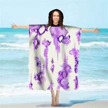 1 halat de baie de schimb, poncho de surf absorbant de apă, halat de baie cu glugă cu uscare rapidă, subțire, ușor, rezistent la vânt și UV, moale și cald, potrivit pentru înot, duș, scufundări, surfing pe plajă, călătorii de vară, vacanță, decor baie, articole esențiale pentru plajă