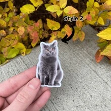 1/5/10/20pcs Custom Face Sticker, Custom Personalized Photo Sticker , Custom Pet Sticker| Pet Lover Gift | Sentimental Sticker | Custom Sticker| Diecut Sticker, Custom Dog Sticker, Custom Cat Sticker, Laptop Stickers, Water Cup Stickers, Car Stickers, Custom Sticker Stickers. Create Your Own Custom Sticker , For Student's Day, Home, Dining Room, Bathroom, Living Room - Style 2 (full Body) - View 3