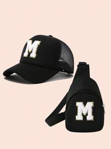 2pcs/Set Boys Letter Print Baseball Cap And Bag, Girls Breathable Bodycon Casual Everyday & Outdoor Wear - Multicolor - View 30