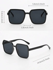 Set de 6 gafas de sol con marco cuadrado retro, adecuadas para adolescentes, accesorio perfecto para vacaciones, picnics y fiestas - Multicolor - Ver 6
