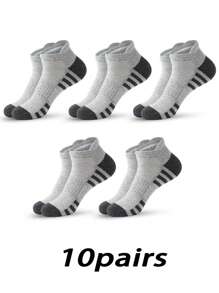 10/20/30 Pairs Breathable And Comfy Men's Crew Tennis Socks For Outdoor And Casual Wear, All-Season Unisex Tennis Socks