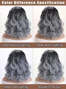 16-Inch Silver Grey Middle Aged & Older Women Natural-Looking Medium Curly Synthetic Wig With Bangs, Suitable For Daily Wear, Halloween, Festival Costumes, Role Play - Nhiều màu - Xem 7