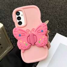 1 pieza Funda de teléfono con forma de onda de caramelo y efecto de aerosol de aceite, multidimensional, para el sueño de la dopamina, con soporte oculto de mariposa, cobertura completa, protección anti-golpes, compatible con iPhone 12/13 Pro Max, Redmi Note 11 4G, Galaxy A55, Infinix Note 30, Moto E30, diseño sencillo, adecuado para uso diario y transporte al aire libre, protege perfectamente su teléfono