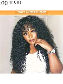 OQ Machine Made Bangs Wigs Afro Curly False Scalp 22-30 Inches Wigs 180% Density Natural Color Natural Hairline Daily Use Cheap For Women - SNatural - View 7
