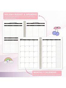 Trees 1 szt. Plan budżetowy – miesięczny organizer finansowy z notatkami do śledzenia wydatków, zaprojektowany do efektywnego zarządzania pieniędzmi, niedatowany plan finansowy/księga rachunkowa, gotowy do użycia – prezent dla mężczyzn w formacie A5