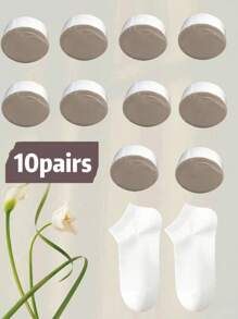 10 Pairs Black/White/Grey Compression Disposable Socks, Unisex Short Socks For Travel, Hygiene, No Washing Required - Multicolor - View 15