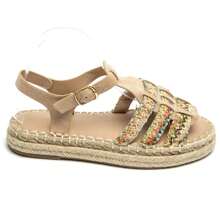 Sandals Compensating In Espadrille Avec Brides Entrecroisées – Style Bohème Chic - Multicolor - View 4