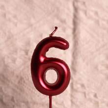 A Large Red 6cm Digital Birthday Candle, Number Birthday Candles,A Souvenir For Holiday Celebrations, Cake Baking Decorations, Coming Of Age Celebrations, Birthday Anniversaries, And Other Festive Events