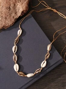 1pc Women's Minimalist Shell Pendant Necklace, Simplistic And Practical Multi-Wear - White - View 4