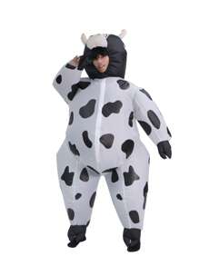 Inflatable Cow Costume, Universal Design Unisex Adult Party Outfit For Halloween - Multicolor - View 8