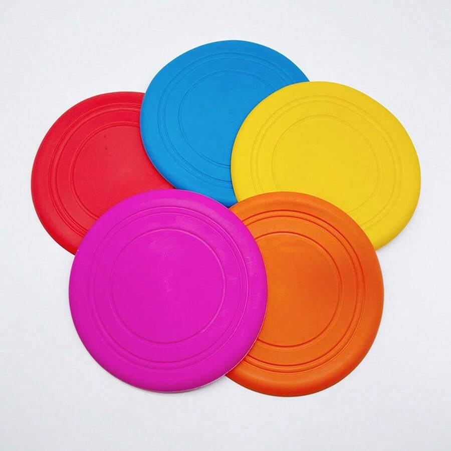 5pcs Random Color Silicone Pet Toys Dog , Chew Proof Training Throw Floating Disc, Interactive Water Game - Multicolor - View 1