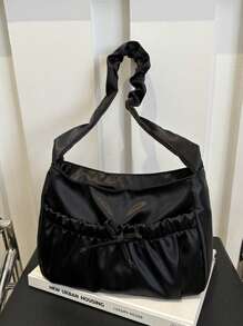 1pc New Fashion Korean Gentle Pleated Shoulder Bag Girls All-Match Ins Underarm Bag Pleated Casual Soft Summer Large Capacity Underarm Bag Casual Fashion Shoulder Bag Is Also Suitable For Traveling And Outdoor Shopping Dating Is Also Suitable As A Gift