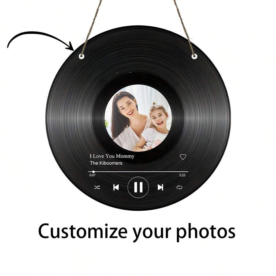 Graduation Season 1pc Vinyl Acrylic Record, Personalized Song & Photo Plaque, Couple, Family, Loved One, Unique Home Decor Gifts, Custom Music & Photo Decoration, Ideal For Valentine's Day, Mother's Day, Father's Day, Anniversary, Special Occasion - Acrylic-round - View 1
