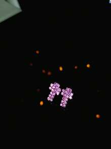 Ascension Day Cross CZ Crystal Earring Stud For Mean And Women 1 Pair