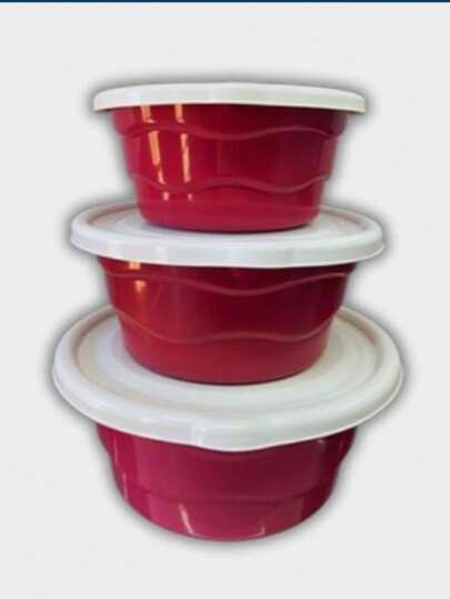 KIT 3 BACIAS COM TAMPA 7Ç/10//17LITROS