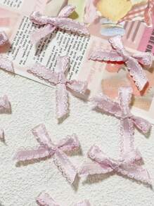 The New Lace Silk Bowknot Is Hand Tied, DIY Card Issuing, Handmade Clothing Design, Mobile Phone Case, Guka Decorative Material, Handmade DIY Knot Accessories, Mini Version Widely Used In Underwear, Home Textiles, Hats, Accessories, Hair Accessories, Etc. - Multicolor - View 12