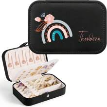 1pc, Custom Name, Custom Jewellery Box Storage Box, Creative Bear Pattern Plus Name, Ring And Necklace Zipper Jewellery Box, Gifts For Girls, Friends And Mums, Beautiful Jewellery Boxes, Holiday Gifts, Blessing Gifts Back To School,Christmas Gift Supplies - Multicolor - View 19