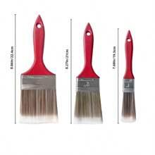 3pcs Wooden Handle Paint Brushes, 1 Inch, 2 Inch, 3 Inch, PET Soft Bristle Durable Cleaning Brush With ABS Handle, Home Decor Wall Painting Tool