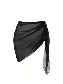 1pc Women Plain Bikini Separate Sarong, Sexy Beach Cover Up Pareo For Swimsuit, Pool, Spa - Multicolor - View 6