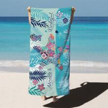 1 pièce Serviette de plage en fibre ultra-fine, serviette de voyage légère super absorbante à séchage rapide, serviette de bain et de plage imprimée de dessins animés, serviette de camping sans sable pour piscine, sports nautiques, yoga, gym, randonnée, été, vacances, décoration de salle de bain, équipement de plage