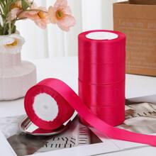 5 件 4 厘米宽丝带缎带蝴蝶结发饰适用于 DIY 蛋糕烘焙手工玫瑰花材料、生日派对、婚礼装饰、礼品包装、万圣节、秋季、圣诞节、新年伴娘派对礼物 - 玫紅色 - 查看 2
