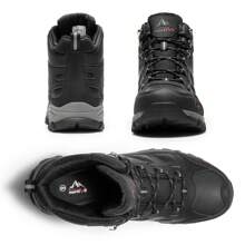 Men's Waterproof Hiking Boots Outdoor Mid Trekking Lightweight Mountaineering Shoes Paladin - 黑色 - 查看 4