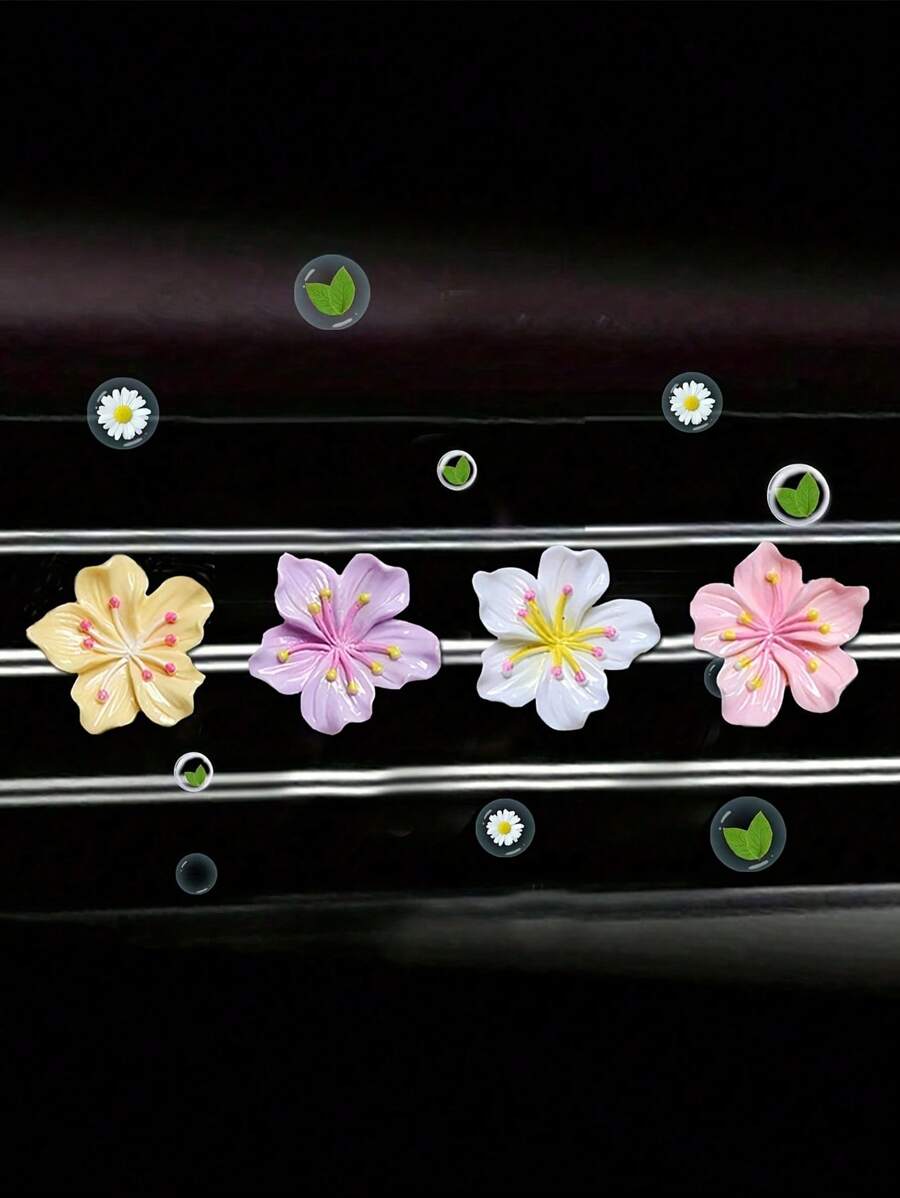 4pcs Car Air Vent Decorative Floral Accessories - One Size 2 - View 1