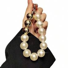 1 件创意 18 毫米三重大金珠手链/腕带，适用于手机挂绳、手机壳、钥匙扣、时尚包包饰品 - 金色 - 查看 6