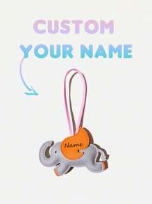 1PU Custom PU Mascot Cute Fashion Bag Pendant Customized Name Or Holiday Words, Multicolor 3d Elephant/Flying Elephant Shape Keychain Handbag/Wallet/Backpack Pendant Perfect For Girls And Girl Daily Commuting To School Or Work; Suitable As Valentine's Day Gifts Anniversary Gifts Or Gifts For Boy And Boys Car Accessories Girl Therian School Supplies Teacher Gifts Back To School Teacher Accessories Valentine's Day - Type 1 - View 2