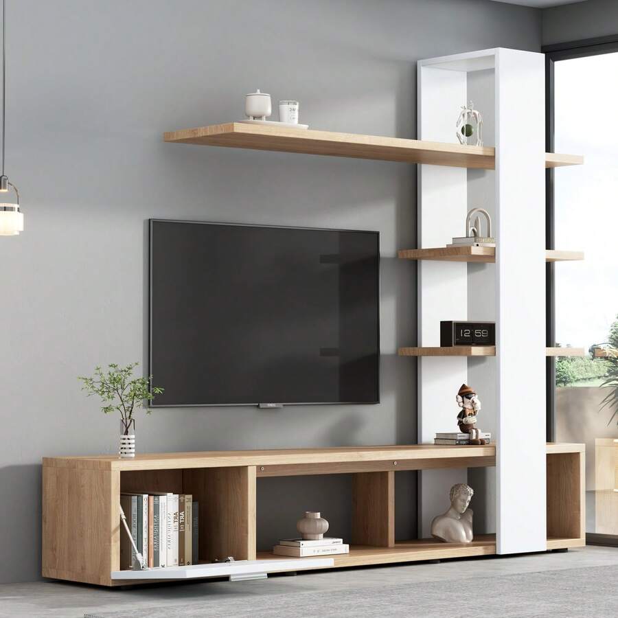 okwish Meubles TV et centres de divertissement - Blanc - Voir 1