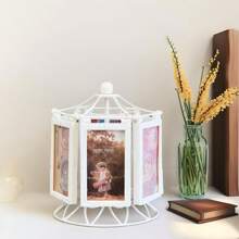 1pc Vintage Style Desktop Decor Photo Frame, Music Rotating Carousel Photo Frame - Rotating Lively Melody, Ideal Gift For Birthday, Wedding, Home Decor, Valentine's Day (Frame Material: ABS Plastic) - Multicolor - View 4