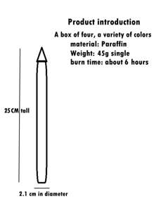 6支/套糖果色多用途装饰长杆蜡烛，适用于餐厅装饰