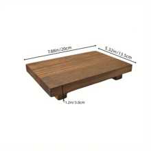 Bandeja de servir de madera de acacia natural, decoración rústica minimalista para el hogar, bandeja para sushi, pastel, pan, café, té y barbacoa