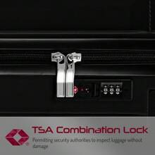 Large Suitcase Hard Shell | Aluminum Telescopic Handle | TSA 3 Digit Combination Lock | 4 Dual Spinner Wheels | Lightweight Suitcase Large. (Black, Large 28") - Black - View 6