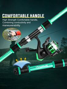 SOUGAYILANG Basic/Lightweight And Portable Complete Fishing Rod Kit – Telescopic 1.8M/5.9FT Rod, Spinning Reel & Accessories – Ideal For Beginner & Pro Anglers - Multicolor - View 6