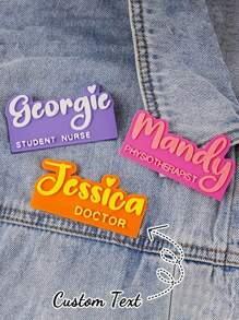 Customized Colorful Personalized Nurse ID Badge Clip With 3D Letters - Custom Name Tag For Nurses, Doctors And Healthcare Professionals, Personalized Name Pin, Custom ID Accessories, Work Accessories - Style 2 - View 2