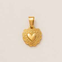 1Pc 18K Gold Vintage Heart Locket Charms, Baroque & Gothic Engraved Pendants, Romantic Key & Heart Lock Pendant, DIY Jewelry Making