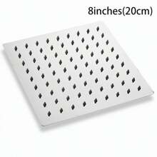 1pc Home Fixed Shower Head, Stainless Steel Material, Square Rainfall Shower Head, 4/6/8/10 Inch Bathroom High Pressure Rainfall Shower Head, Bathroom Accessories Home Bathroom Decor Summer