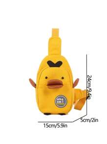 1pc White Fashion Cute Duck Shape Crossbody Bag, Unique Cartoon Animal Style Zipper Closure Mini Shoulder Bag, Campus Fresh Girl - Yellow - View 7