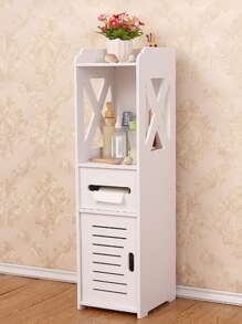 1pc Toilet Storage, Small Bathroom Storage For Half Bathroom, Small Bathroom Storage For Tiny Spaces, Little Shelf For Bedroom, Narrow Toilet Paper Cabinet For Restroom Home Bathroom Decor Bathroom Organizer Back To School