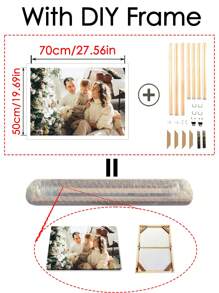 1Pc Custom Picture Print On Canvas With DIY Frame,Suitable For Wall Decoration Wedding Or Home Decor Gift For Friends And Family Customize Pictures Of People Scenery Lovely Pets And Daily Life. Anniversary Of Friends, Valentine's Day, Mother's Day, Birthday, Children's Day, Unique Ideal Gifts For Her Boyfriend,Girlfriend For Valentine's Day,For Anniversaries,For Weddings Living Room,Home