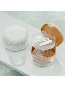 Invisible Braces Cleaning Box, Orthodontic Retainer Storage Box, Denture Storage Cleaning Box, Portable Accessories Storage