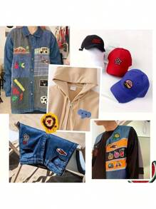 12/16/50 Stück Cartoon Dunkelherz Bügelbild Patches, aufnähbare bestickte Applikations-Reparaturflicken, DIY Bastelprojekte für Weihnachten, Valentinstag, Kleidung, Jacke, Jeans, Hose, Kleid, Rucksack, Hut, Dekorationen, Geschenke